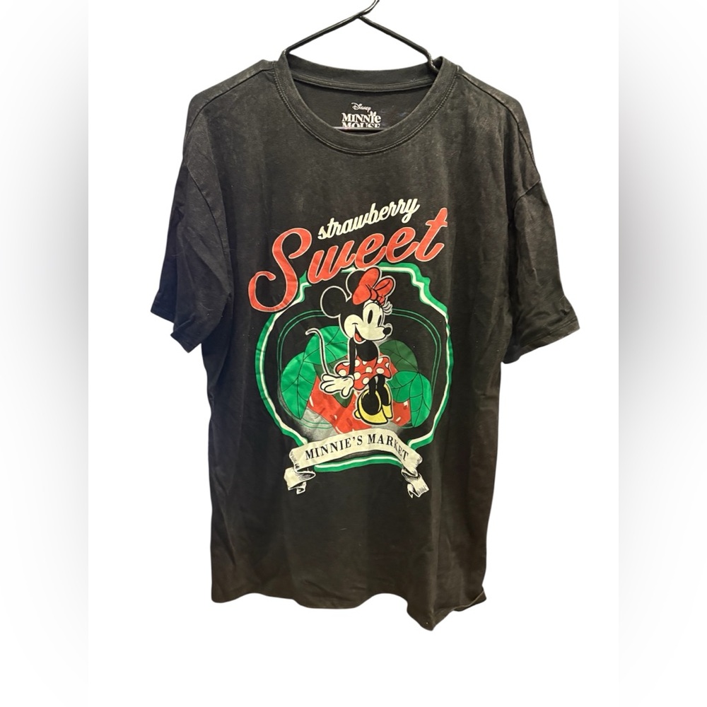 Disney Black Minnie Mouse 'Strawberry Sweet' Graphic Tee